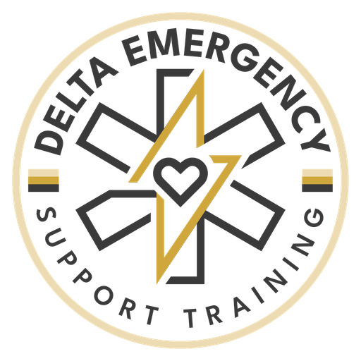 Delta Emergency Support Training badge, shown in place of a photograph of Rachel