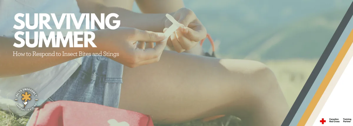 Girl preforming First Aid on her leg for a wasp sting.